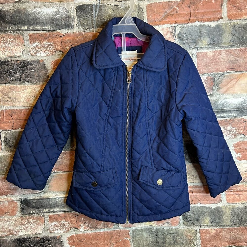 5 for $25🔥Cat & Jack Navy Puffer Zip Front Jacket Girls XS (4-5)